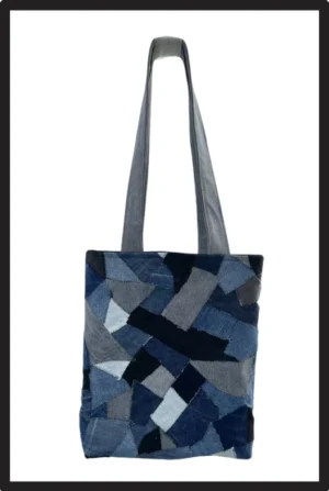 Tote Bag en patchwork de denim recyclé – Nat_Collection